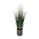 Artificial 48" Grass in Black Round Ceramic