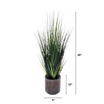 Artificial 48" Grass in Black Round Ceramic Measurements