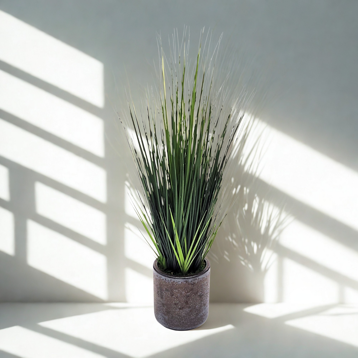 Artificial 48" Grass in Black Round Ceramic in Home Environments
