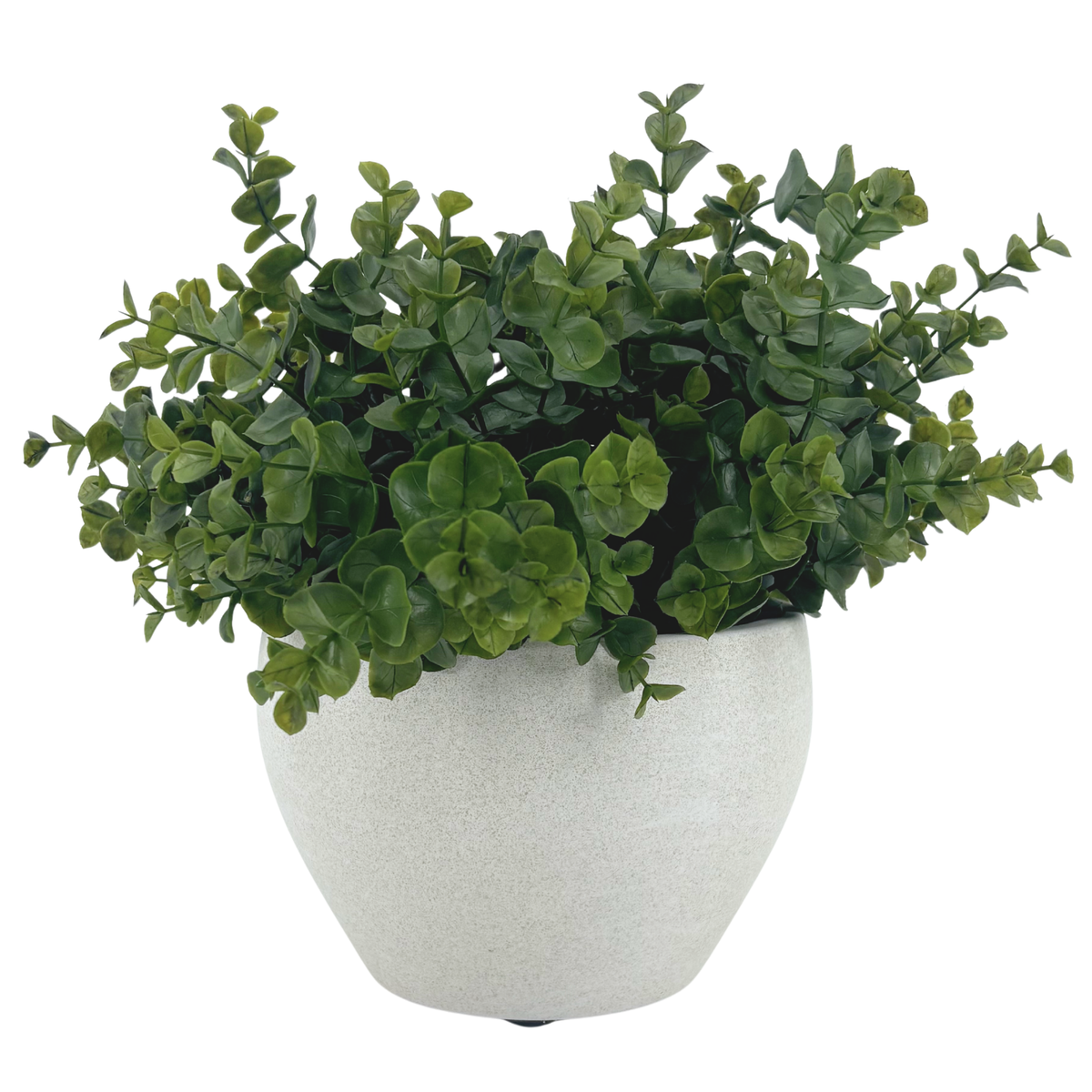 Silo image of Faux Eucalyptus in Stone White Ceramic Cache Pot, by House of Silk Flowers