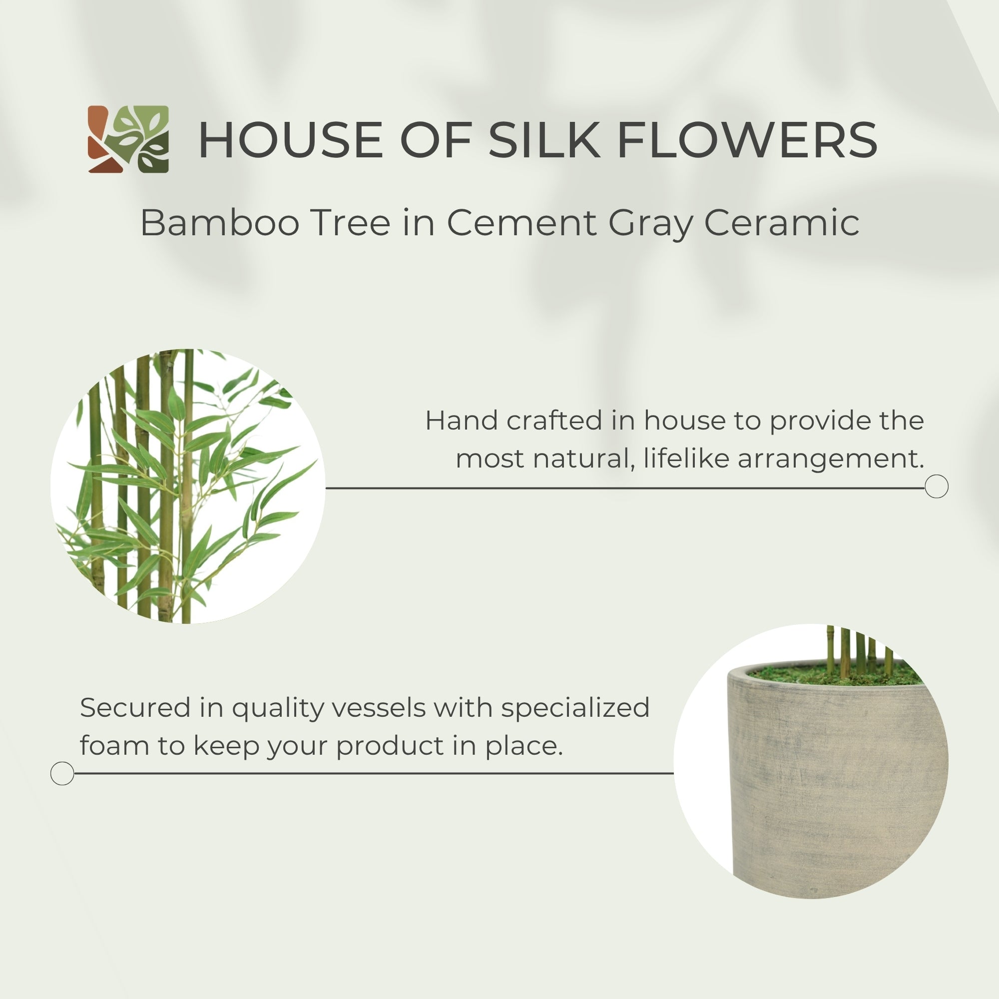 72" Bamboo Tree in Cement Gray Ceramic