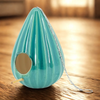 Ceramic 10" Teardrop Ruffled Birdhouse