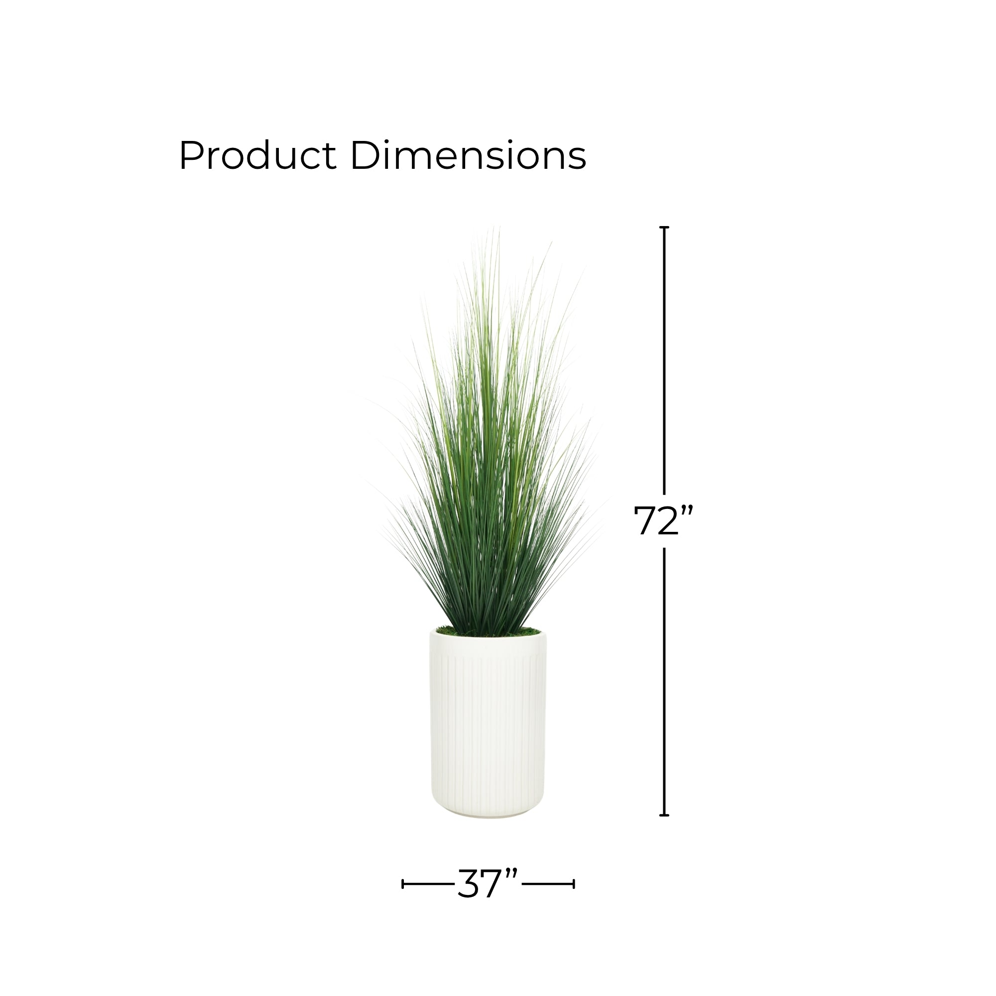 72" Grass in Stone Wash White Ceramic