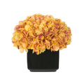 8" Gold Hydrangea in Glossy Black Ceramic