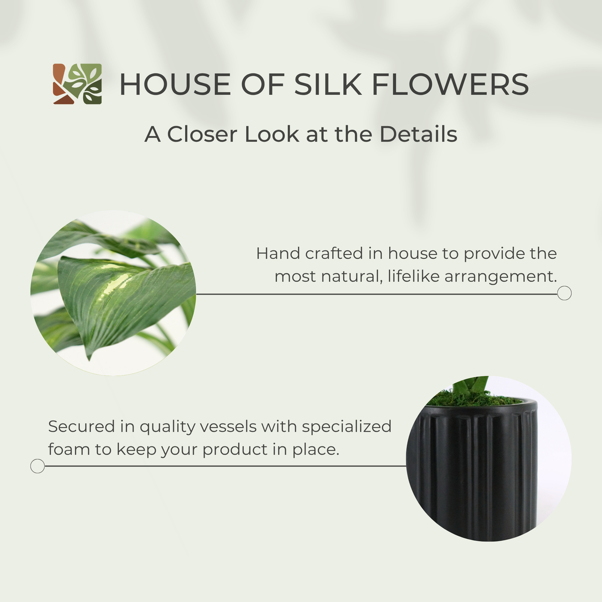 24" Small Faux Hosta in a Classic Matte Black Ceramic Pot