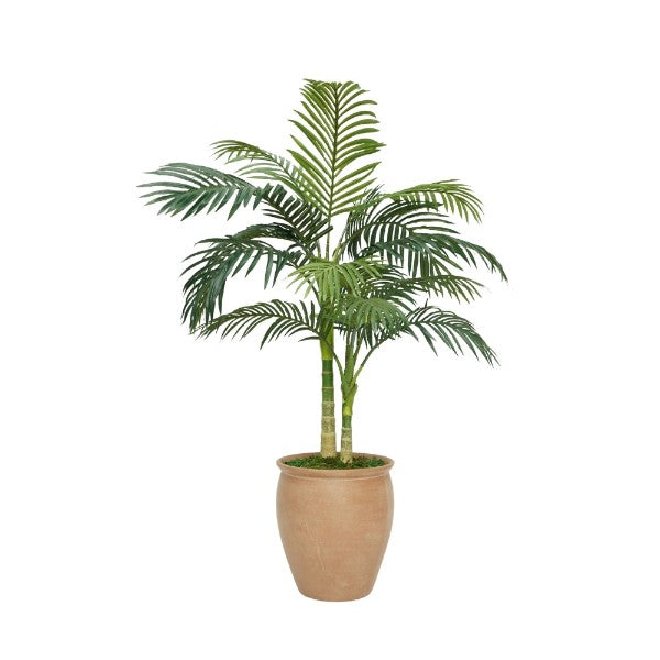 58" Golden Cane Palm in Matte Medium Terracotta Ceramic