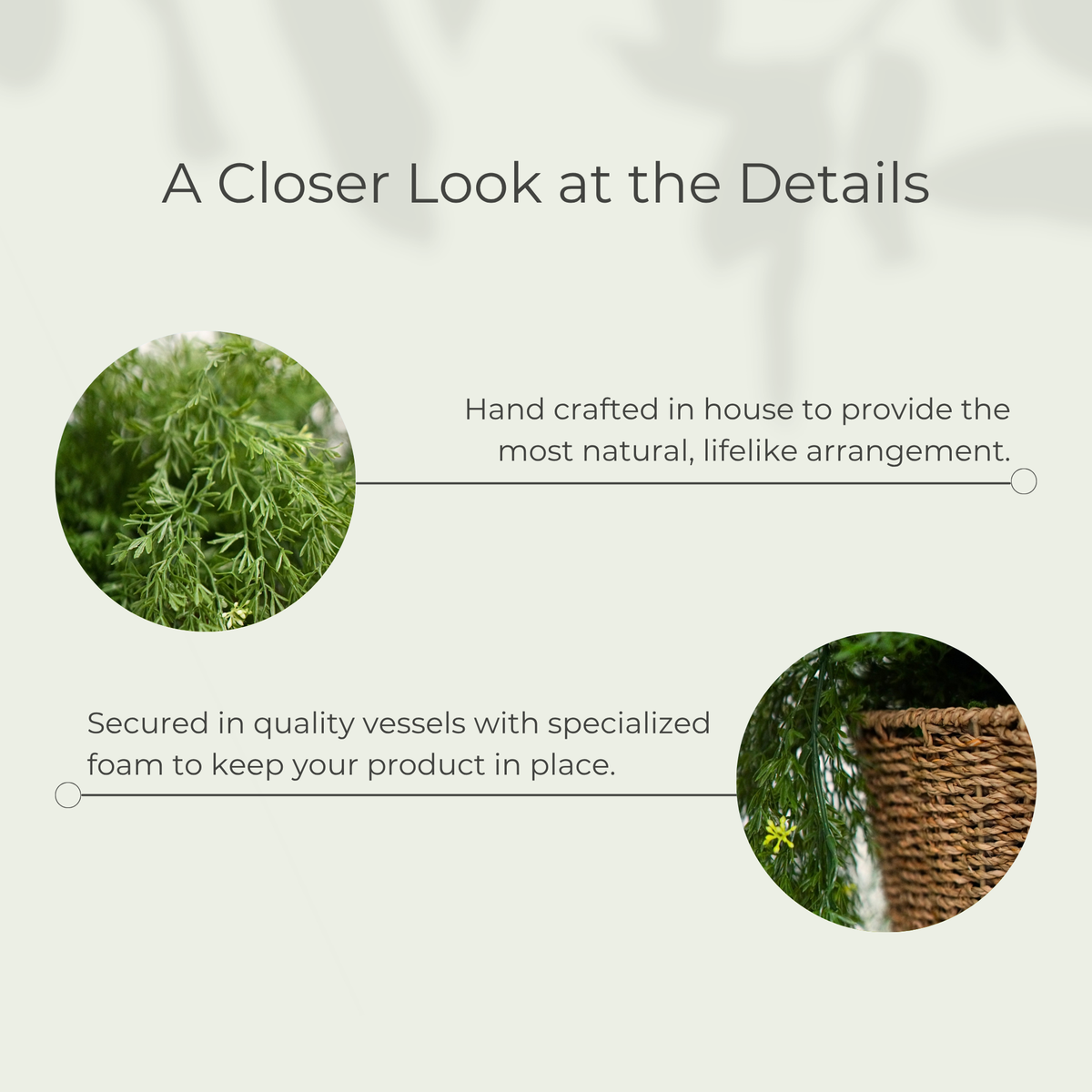 49" Faux Sprengeri Grass in Seagrass Hanging Basket