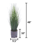 Artificial 48" Grass in Medium Black Tripod Ceramic measurements