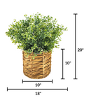 Artificial 20" Eucalyptus in Small Metal Laced Basket Measurements 