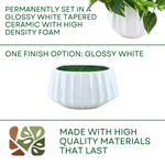 Faux 10" pothos in white prism ceramic against a white background, featuring product options, by House of Silk Flowers.
