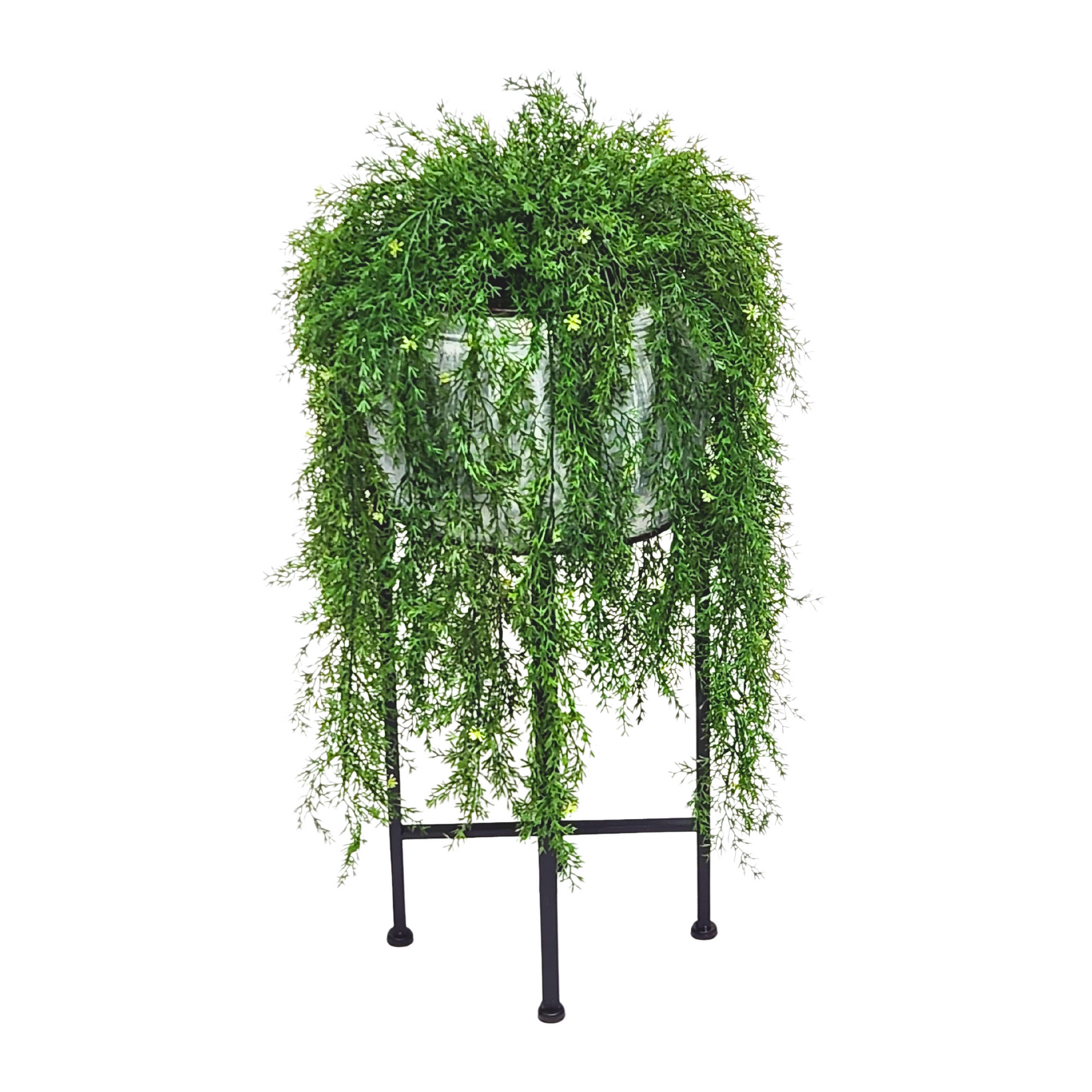 Hanging Grass in rustic metal container by House of Silk Flowers