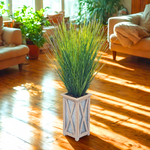 Grass in white wood/metal planter by House of Silk Flowers environment