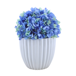 Artificial Hydrangea in Blue in a Glossy White Ceramic by House of Silk Flowers 