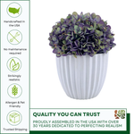 Artificial Hydrangea in Mauve in a Stone White Ceramic, featuring quality assurances, by House of Silk Flowers 