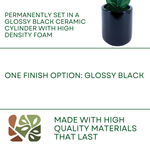 Artificial Orange Orchid in a glossy black ceramic pot on a white background, featuring product options by House of Silk Flowers.
