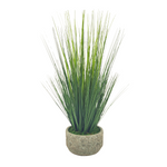 Faux Grass in Stone Scroll Pot by House of Silk Flowers