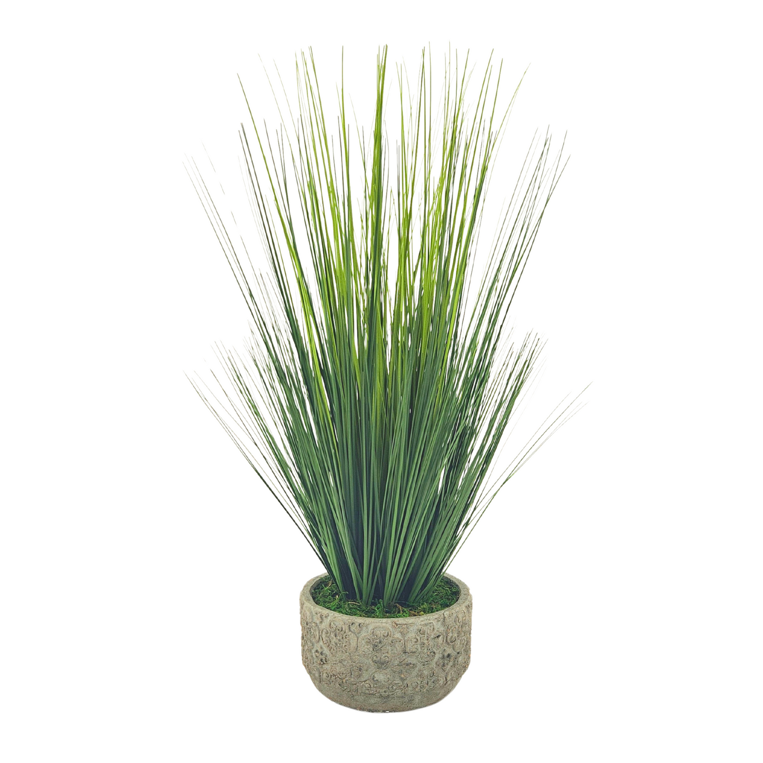 Faux Grass in Stone Scroll Pot by House of Silk Flowers