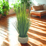 Faux Grass in Stone Scroll Pot by House of Silk Flowers