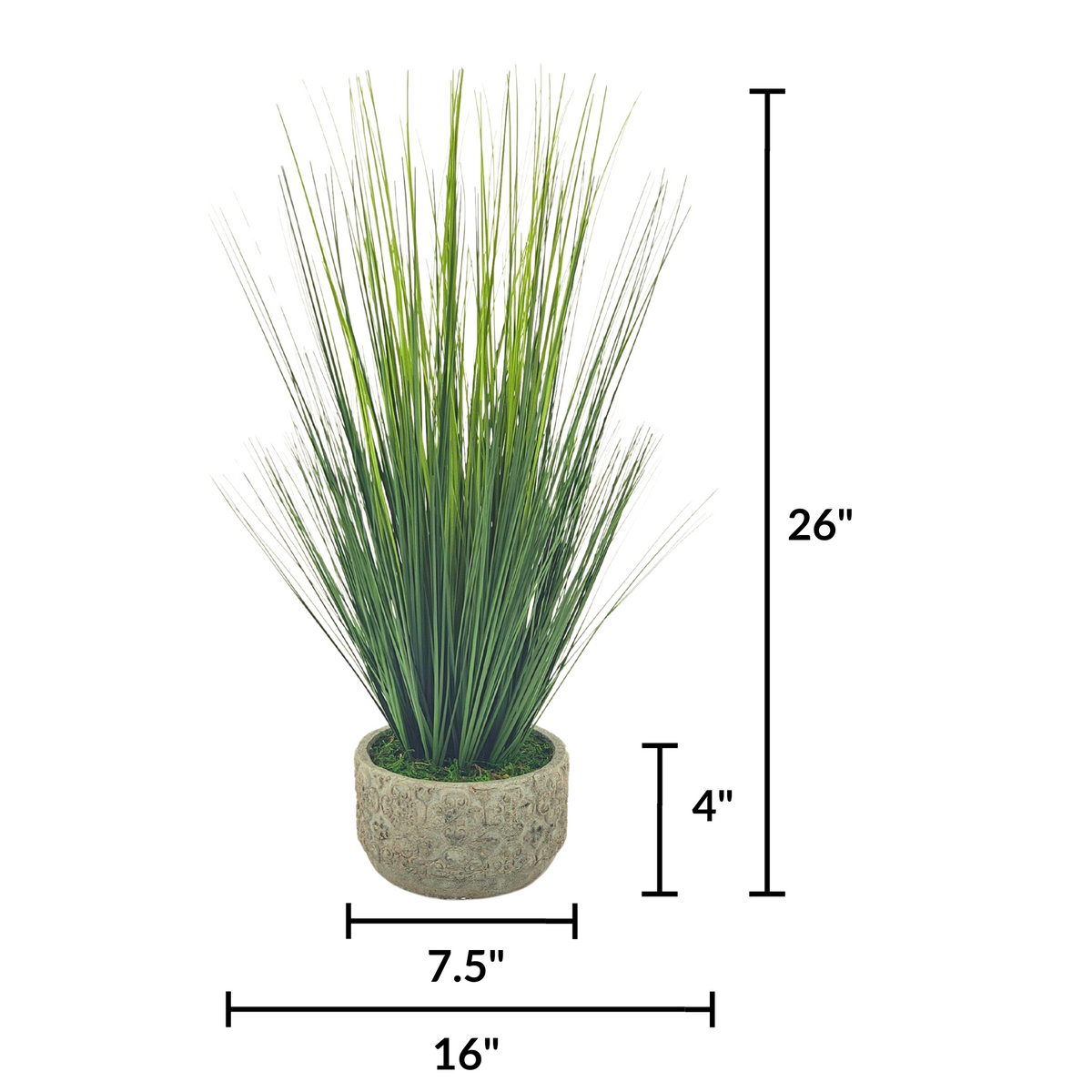Faux Grass in Stone Scroll Pot by House of Silk Flowers