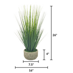 Faux Grass in Stone Scroll Pot by House of Silk Flowers