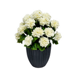 Artificial White hydrangea by House of Silk Flowers in a Glossy Black Ceramic
