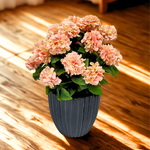 Artificial pink hydrangea by House of Silk Flowers in a Glossy Black Ceramic environment