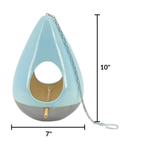 Tear-drop shaped bird house by House of Silk Flowers measurements