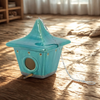 Ceramic 9" Square Pagoda Birdhouse