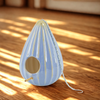 Ceramic 10" Teardrop Ruffled Birdhouse