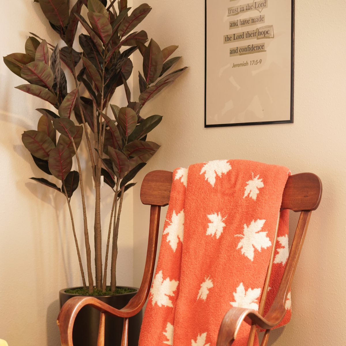 79" Rubber Tree in Matte Black Ceramic
