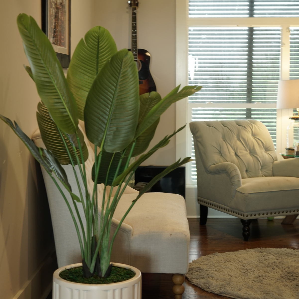 58" Travelers Palm in Matte White Ceramic
