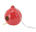 Red Round Honeycomb Ceramic Birdhouse
