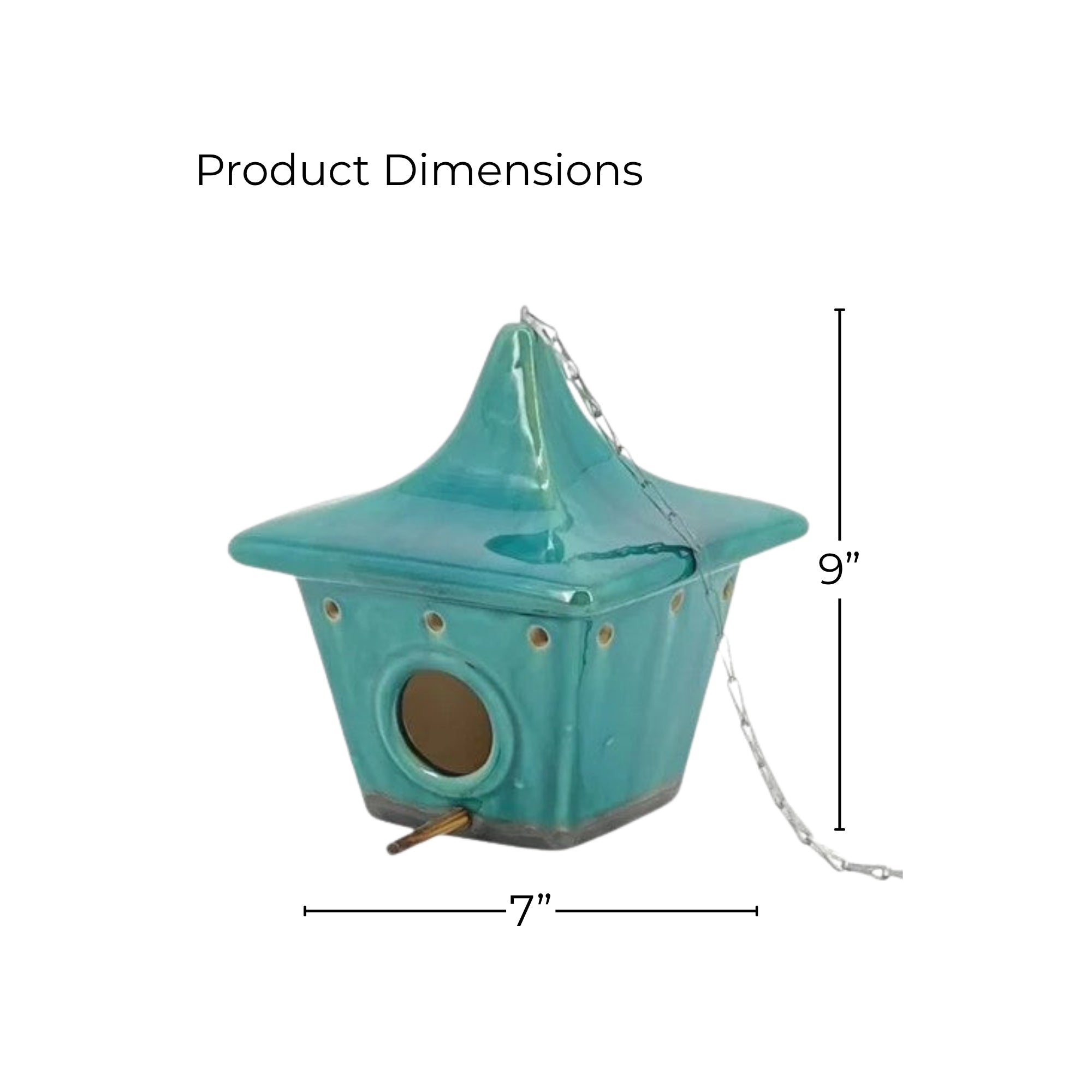 Emerald Square Pagoda Ceramic Birdhouse
