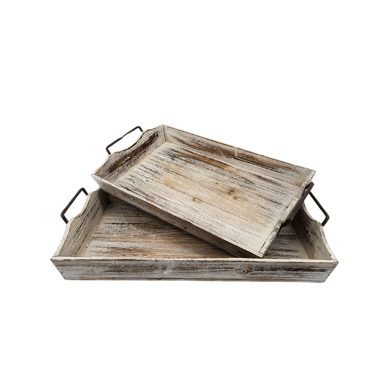Rustic Tapered Tray Planters – Set of 4, X-Large to Small