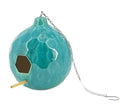 Emerald Round Honeycomb Ceramic Birdhouse