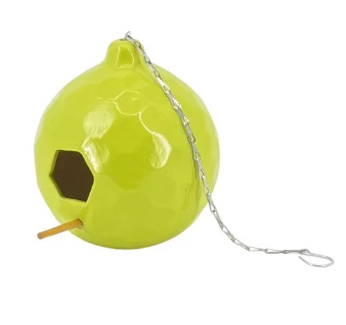 Avocado Round Honeycomb Ceramic Birdhouse