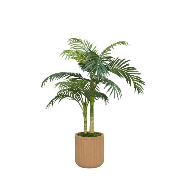52" Golden Cane Palm in Matte Medium Terracotta Ceramic