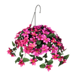 Artificial Clematis Hanging Basket - House of Silk Flowers®
 - Pink
