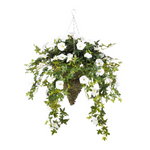 Artificial Morning Glory Hanging Basket - House of Silk Flowers®
 - White