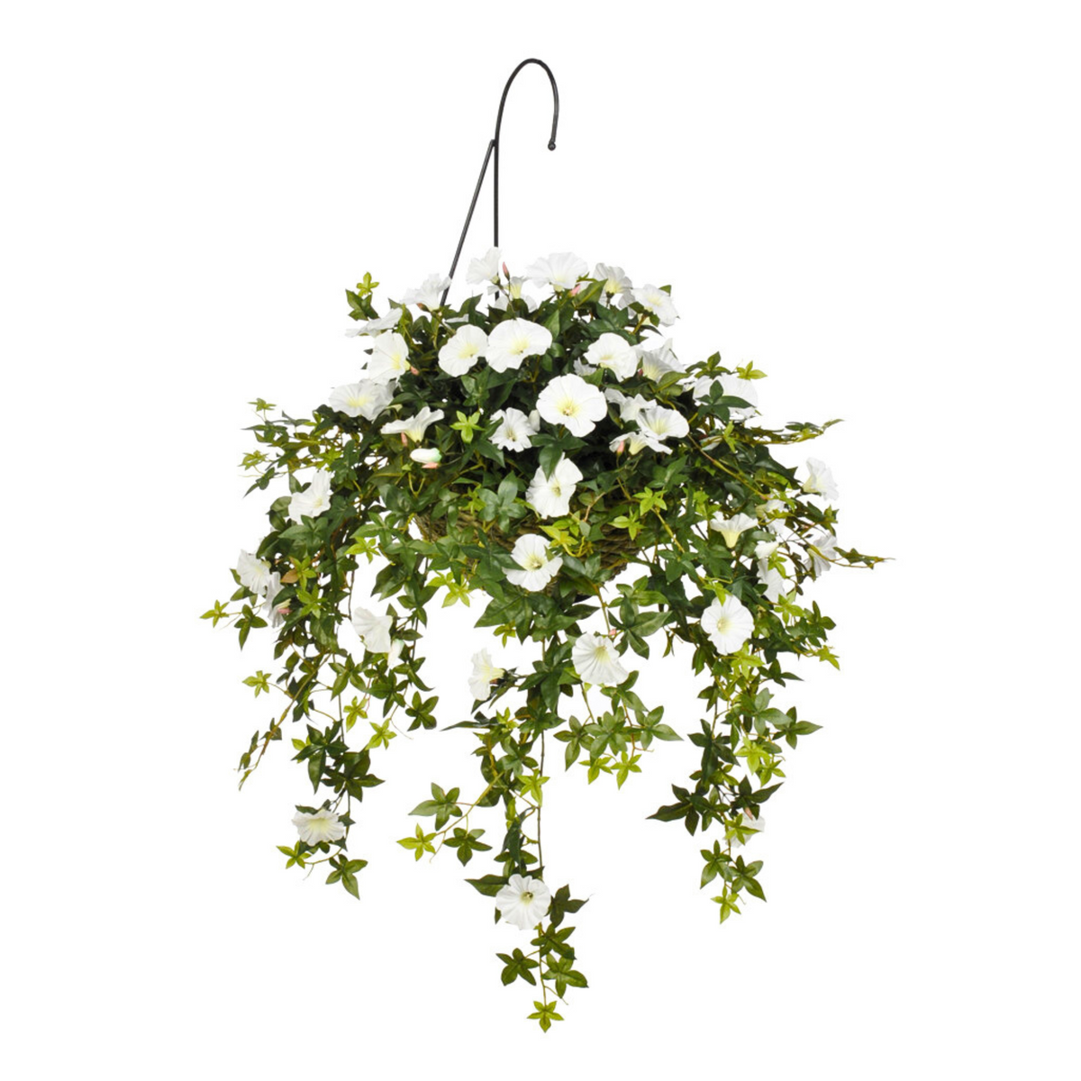 Artificial Morning Glory Hanging Basket - House of Silk Flowers®
 - White