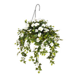 Artificial Morning Glory Hanging Basket - House of Silk Flowers®
 - White