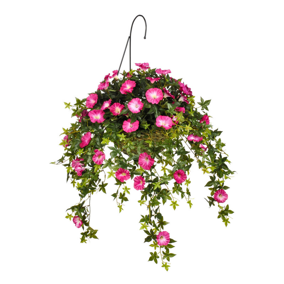 Artificial Morning Glory Hanging Basket - House of Silk Flowers®
 - Pink