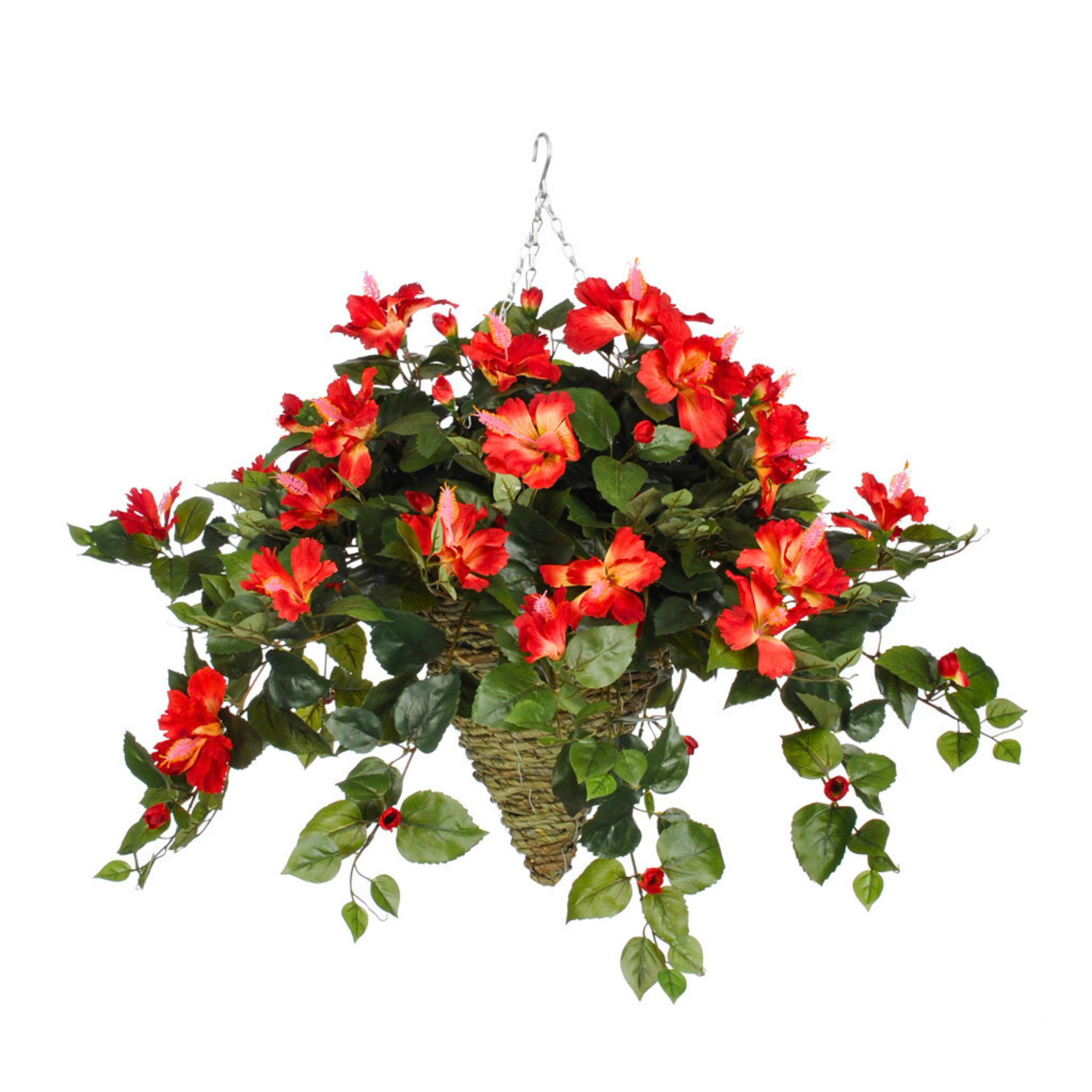 Artificial Hibiscus Hanging Basket - House of Silk Flowers®
 - 12