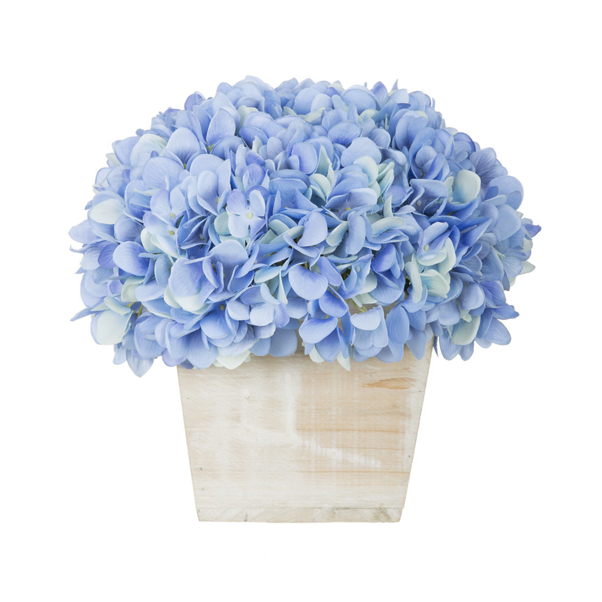 Artificial Hydrangea in White-Washed Wood Cube - House of Silk Flowers®
 - 8