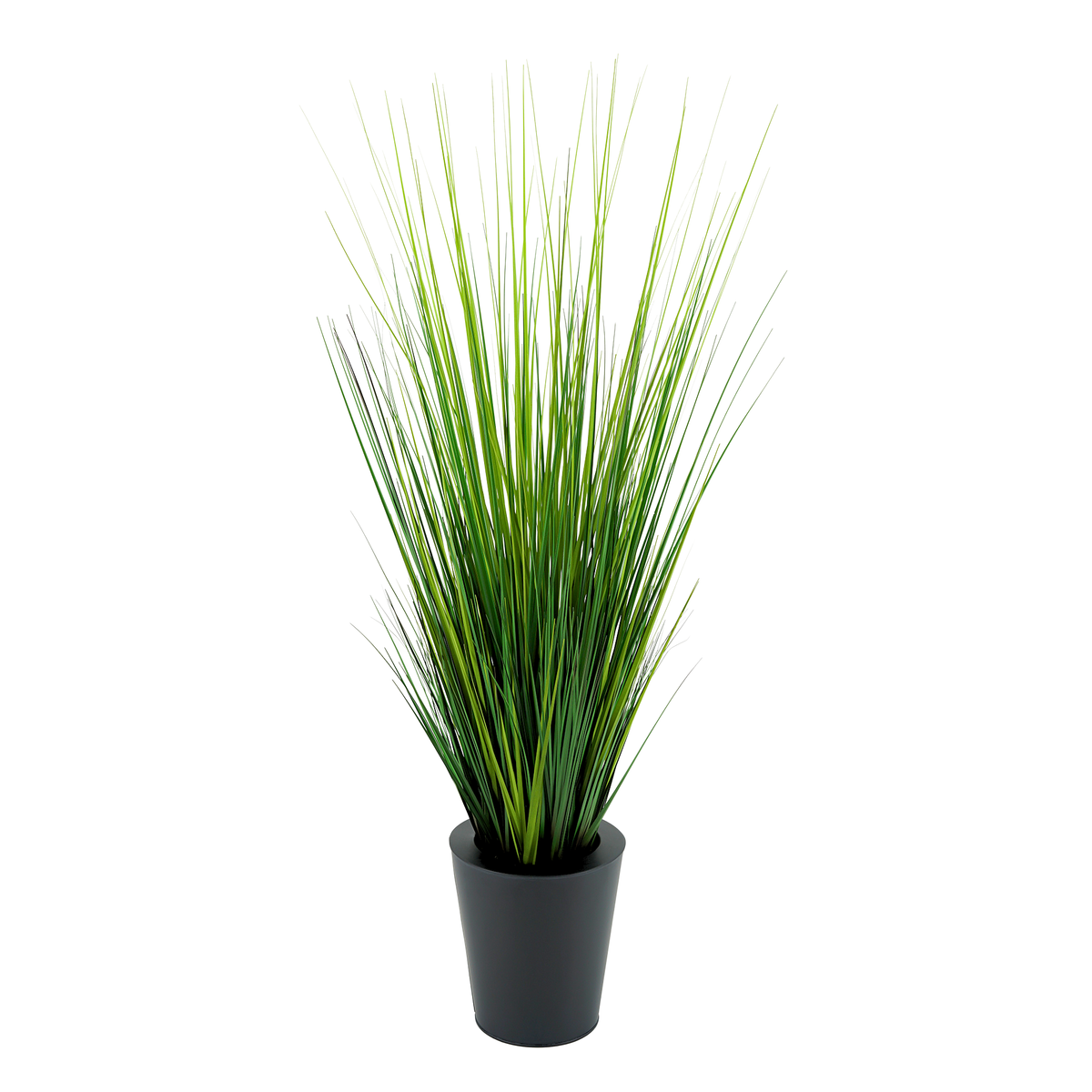 Faux Grass in Black Zinc vessel