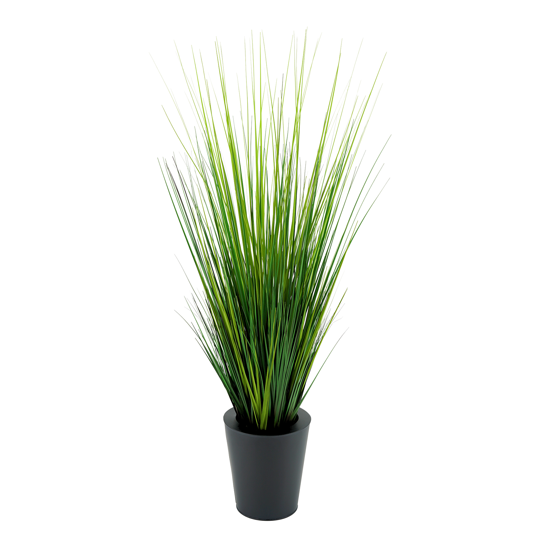 Faux Grass in Black Zinc vessel