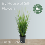 Faux Grass in Black Zinc Vessel advert with Free Shipping
