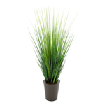 Faux Grass in Glossy Brown Zinc Vessel