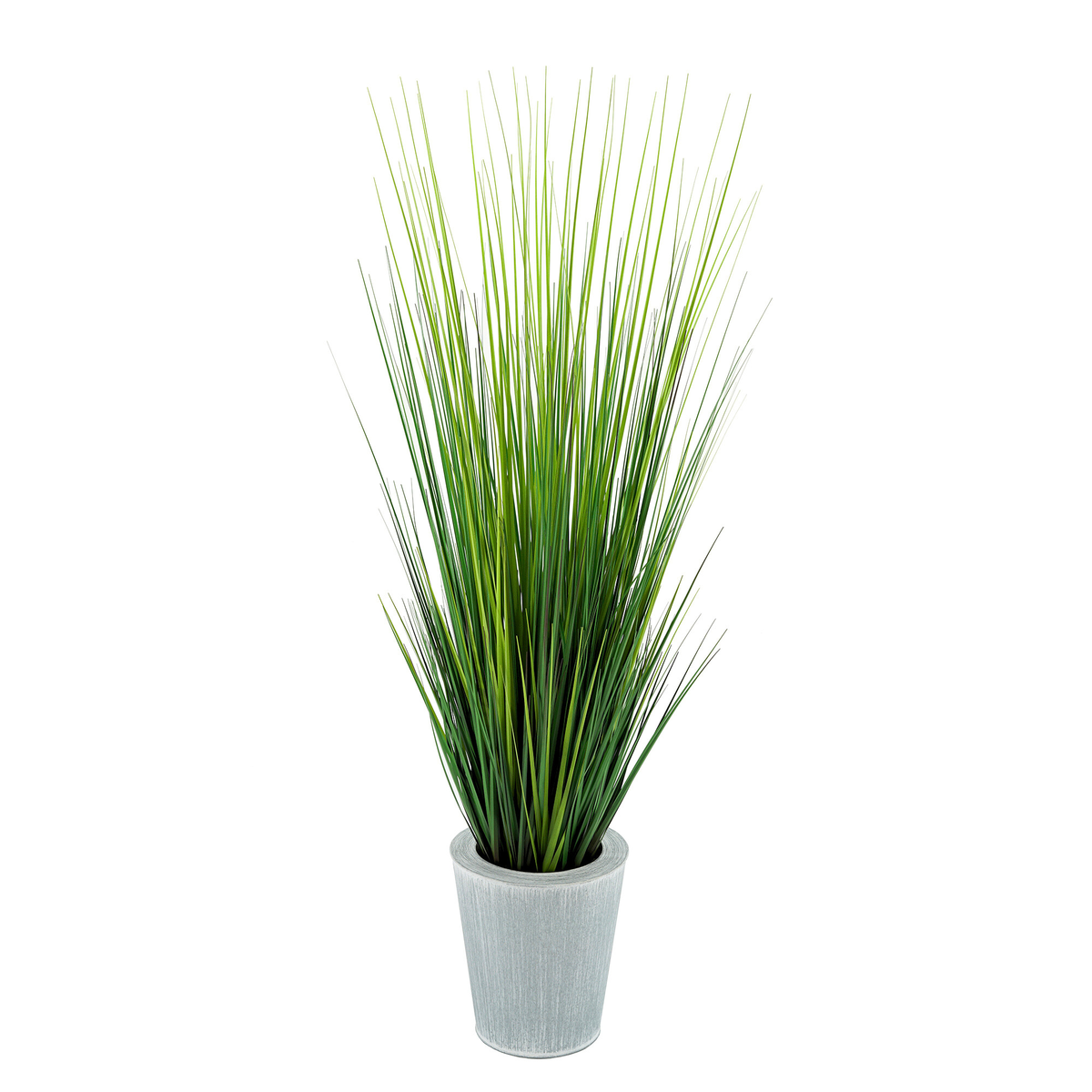 Faux Grass in Farmhouse Zinc Vessel