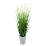 Faux Grass in Farmhouse Zinc Vessel